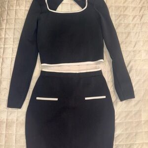 Elegant Black Skirt Set